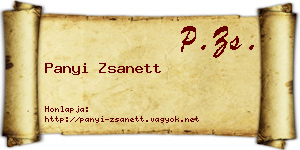 Panyi Zsanett névjegykártya